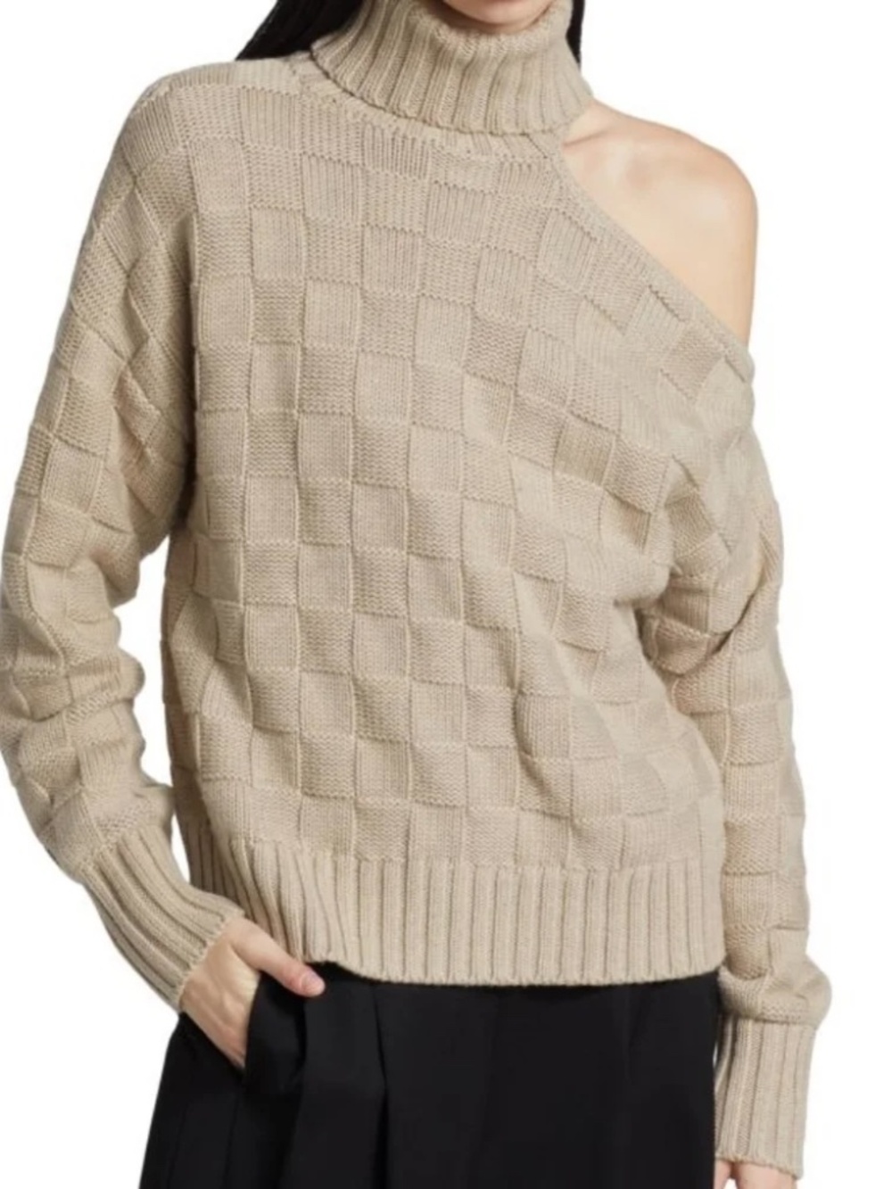 Staud Rockey Cold Shoulder Turtleneck Sweater, Sz XS